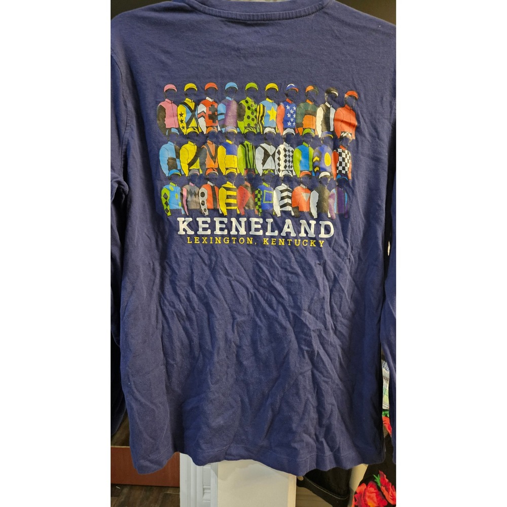 Gorpcore Ahead Keeneland Jockey Silks Long Sleeve Tee Mens Indigo Navy size S